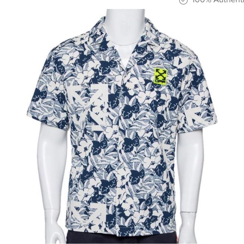 Off-White Blue and White Floral Button Down Shirt #223